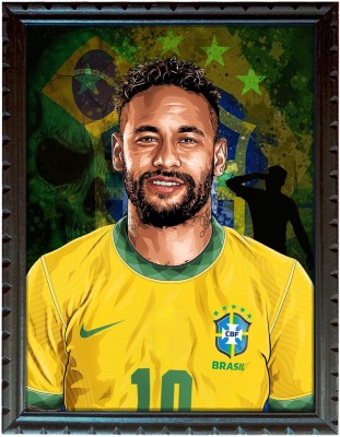 mperor Neymar Digital Reprint With Original Wood Frame (13.5 x 18) Inch , Black Digital Reprint 18 inch x 13.5 inch Painting(With Frame)