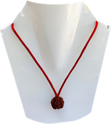 PRIYANSHU NAVRATN Lab Certified 4 Mukhi Rudraksha Real Natural 4 Face Rudraksha Beads Dhaga Locket Beads Wood Pendant