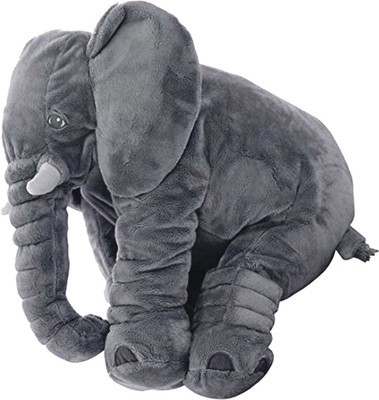 DearJoy Big Size Elephant Pillow Microfibre Animals Baby Pillow Pack of 1(Grey,60cm)