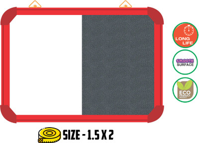 Sunway Display System NON MAGNETIC board 1.5*2 feet, RED Aluminium(GUNGREY) Board CORK Bulletin Board(GUNGREY)