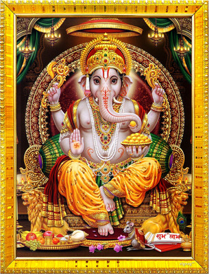 Zig Zag Lord Ganesha Ganpati Ji Photo Religious Frame