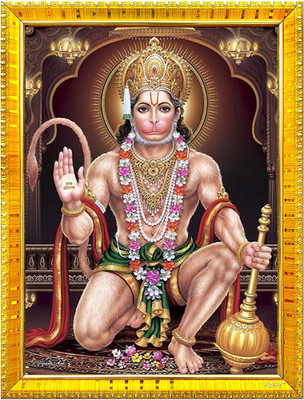Zig Zag Lord Hanuman ji Bajrangbali Religious Frame