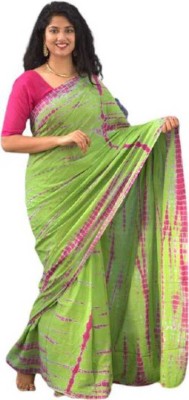 NIKHILAM Printed Handloom Pure Cotton Saree(Green)