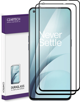 CZARTECH Edge To Edge Tempered Glass for Oneplus Nord CE, Oneplus Nord 2(Pack of 2)