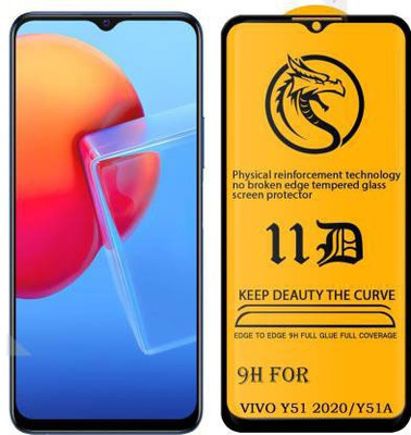 Cloudza Edge To Edge Tempered Glass for Vivo Y51 2020, VivoY51A(Pack of 1)