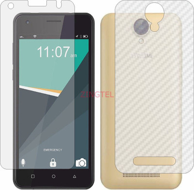 ZINGTEL Front and Back Screen Guard for IVOOMI V5 (Front Matte Finish & Back 3d Carbon Fiber)(Pack of 2)