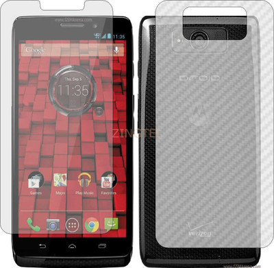 ZINGTEL Front and Back Screen Guard for MOTOROLA MOTO DROID ULTRA (Front Matte Finish & Back 3d Carbon Fiber)(Pack of 2)