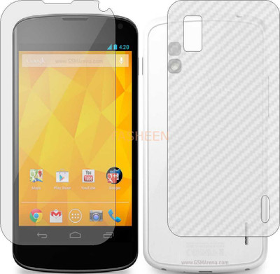 Fasheen Front and Back Tempered Glass for LG NEXUS 4 E960 (Front Matte Finish & Back 3d Carbon Fiber)(Pack of 2)