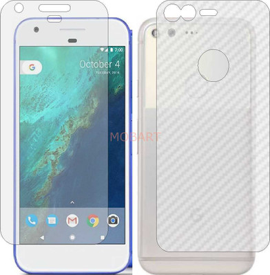 MOBART Front and Back Tempered Glass for GOOGLE PIXEL (Front Matte Finish & Back 3d Carbon Fiber)(Pack of 2)