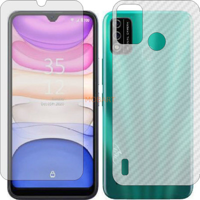 MOBART Front and Back Tempered Glass for ITEL A48 (Front Matte Finish & Back 3d Carbon Fiber)(Pack of 2)