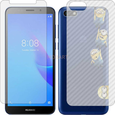 MOBART Front and Back Tempered Glass for HUAWEI Y5 LITE 2018 (Front Matte Finish & Back 3d Carbon Fiber)(Pack of 2)