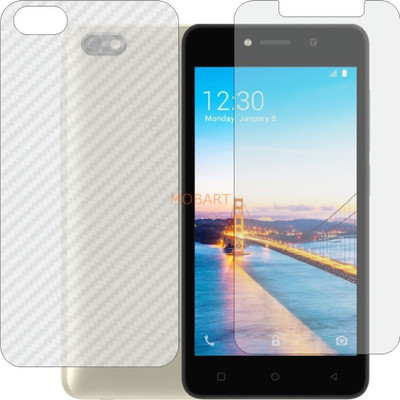 MOBART Front and Back Tempered Glass for ITEL A15 (Front Matte Finish & Back 3d Carbon Fiber)(Pack of 2)
