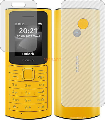 MOBART Front and Back Tempered Glass for NOKIA 110 4G (Front Matte Finish & Back 3d Carbon Fiber)(Pack of 2)