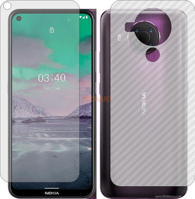 MOBART Front and Back Tempered Glass for NOKIA 5 4 (Front Matte Finish & Back 3d Carbon Fiber)(Pack of 2)