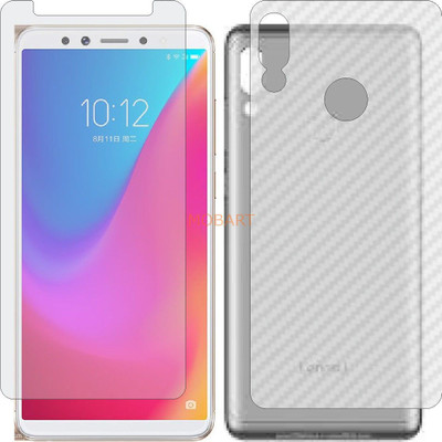 MOBART Front and Back Tempered Glass for LENOVO K5 PRO (Front Matte Finish & Back 3d Carbon Fiber)(Pack of 2)