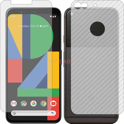 MOBART Front and Back Tempered Glass for GOOGLE PIXEL 4XL (Front Matte Finish & Back 3d Carbon Fiber)(Pack of 2)