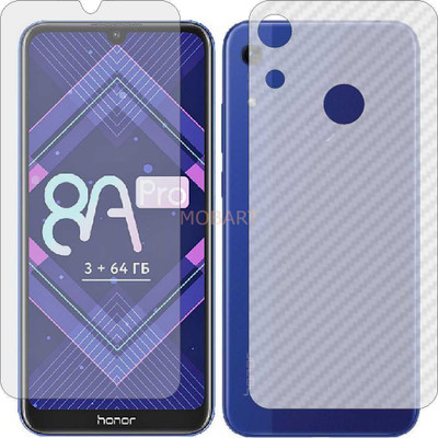 MOBART Front and Back Tempered Glass for HONOR 8A PRO (Front Matte Finish & Back 3d Carbon Fiber)(Pack of 2)