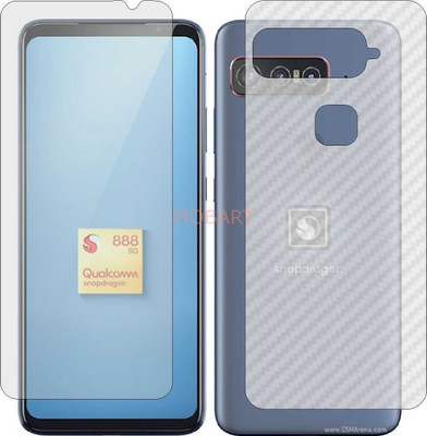 MOBART Front and Back Tempered Glass for ASUS SMARTPHONE FOR SNAPDRAGON (Front Matte Finish & Back 3d Carbon Fiber)(Pack of 2)