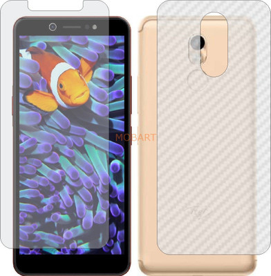 MOBART Front and Back Tempered Glass for ITEL A44 PRO (Front Matte Finish & Back 3d Carbon Fiber)(Pack of 2)