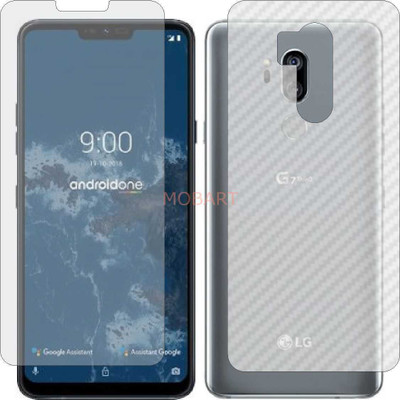 MOBART Front and Back Tempered Glass for LG G7 ONE (Front Matte Finish & Back 3d Carbon Fiber)(Pack of 2)