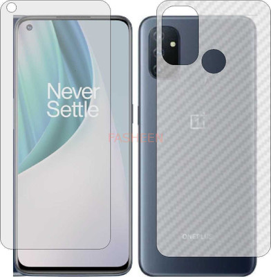 Fasheen Front and Back Tempered Glass for ONEPLUS N10 (Front Matte Finish & Back 3d Carbon Fiber)(Pack of 2)