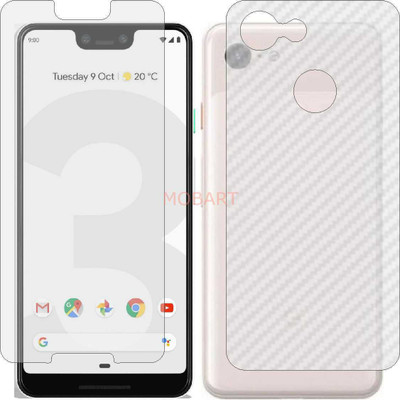 MOBART Front and Back Tempered Glass for GOOGLE PIXEL 3XL (Front Matte Finish & Back 3d Carbon Fiber)(Pack of 2)