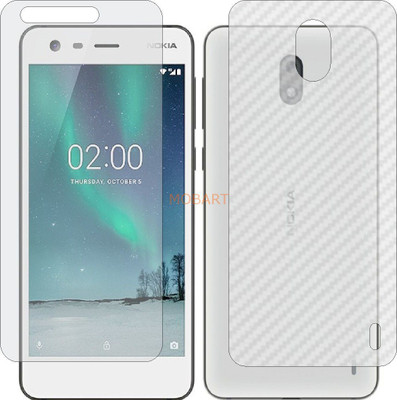 MOBART Front and Back Tempered Glass for NOKIA TA 1011 NOKIA 2 (Front Matte Finish & Back 3d Carbon Fiber)(Pack of 2)