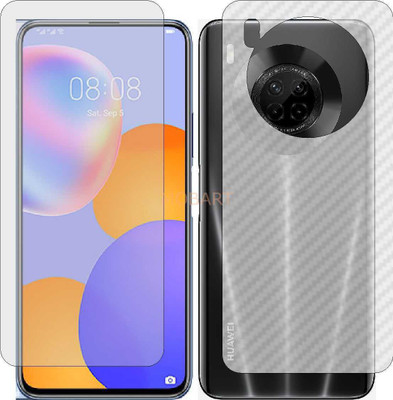 MOBART Front and Back Tempered Glass for HUAWEI Y9A (Front Matte Finish & Back 3d Carbon Fiber)(Pack of 2)