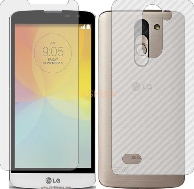 Fasheen Front and Back Tempered Glass for LG L BELLO DUAL D335 (Front Matte Finish & Back 3d Carbon Fiber)(Pack of 2)