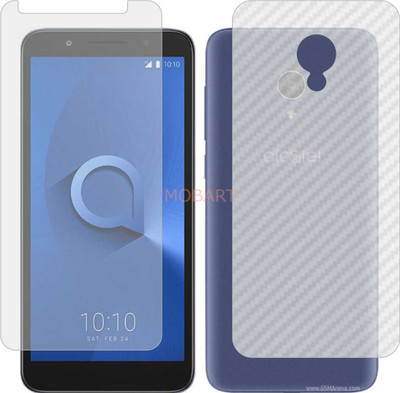 MOBART Front and Back Tempered Glass for ALCATEL 1X (Front Matte Finish & Back 3d Carbon Fiber)(Pack of 2)
