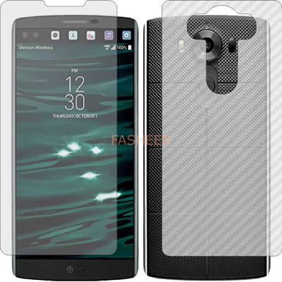 Fasheen Front and Back Tempered Glass for LG V10 (Front Matte Finish & Back 3d Carbon Fiber)(Pack of 2)