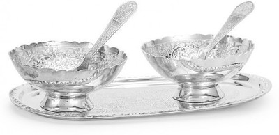 Arsalan pure silver Chip & Dip Tray Serving Set(Pack of 10)