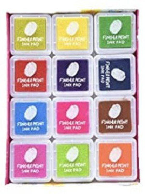 DEZIINE Ink pad Stamp Coloured Printing Art Craft, Scrap-Booking (Pack of 12 Ink Pad) Stamp Pad Ink(12 ml)