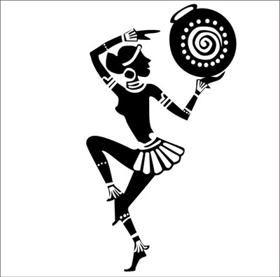 Vijaya enterprises 67 cm Decorative Beautiful Girl Dancing wall sticker size (60x109 cm) Self Adhesive Sticker(Pack of 1)