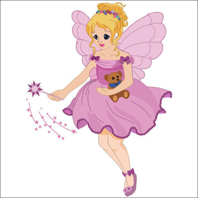 Vijaya enterprises 67 cm Beautiful Butterfly Girl Wall Stickers size (58x78 cm) Self Adhesive Sticker(Pack of 1)
