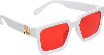 Garth Retro Square Sunglasses(For Men & Women, Red)