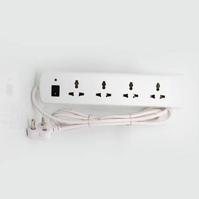 BAJAJ 4 Way Spike guard (White) 4  Socket Extension Boards(White, 2 m)