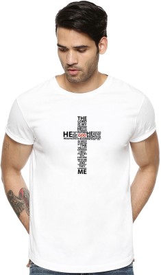 ADRO Typography Men Round Neck White T-Shirt