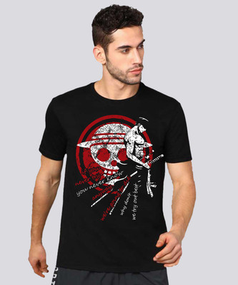 VIKCLIQUE Printed Men Round Neck Black T-Shirt