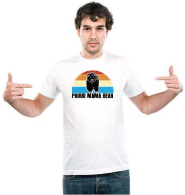 UDNAG Printed Men Round Neck White T-Shirt