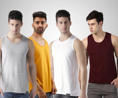 Young trendz Solid Men Round Neck White, Maroon, Grey, Yellow T-Shirt