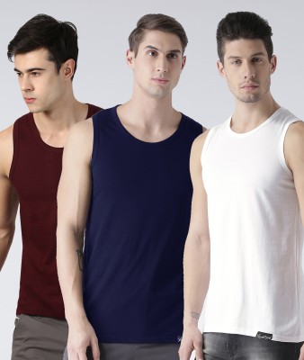 Young trendz Solid Men Round Neck White, Maroon, Navy Blue T-Shirt