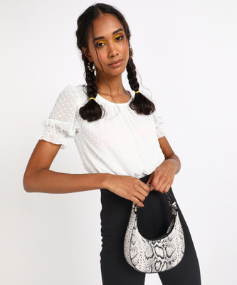 Trendyol Casual Self Design Women White Top