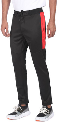 FLYING MACHINE Solid Men Black Track Pants