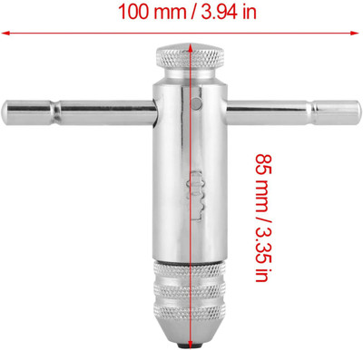 uptodatetools Tap Wrench, Adjustable T-Bar Handle Ratchet Tap Wrench M5-M12 Repair Tools for Tap & Die Set Single Sided Rachet Wrench(Pack of 1)