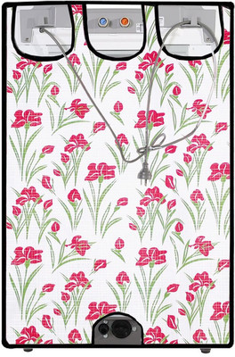 JM Homefurnishings Front Loading Washing Machine  Cover(Width: 62 cm, Cran Berry, Rainee)