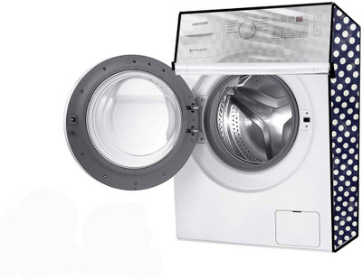 JM Homefurnishings Front Loading Washing Machine  Cover(Width: 61 cm, Blackcurrant, White)