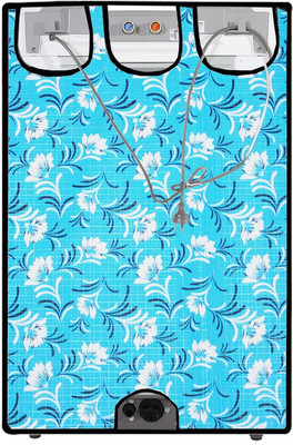 JM Homefurnishings Front Loading Washing Machine  Cover(Width: 57 cm, Turquoise Blue, White)