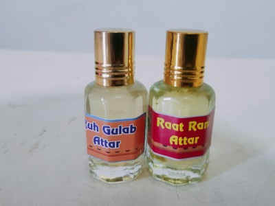 Gladify RUH GULAB & RAAT RANI ATTAR 12ML EACH Floral Attar(Natural)