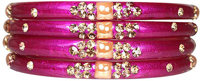 NMII Glass Beads, Zircon Bangle Set(Pack of 4)